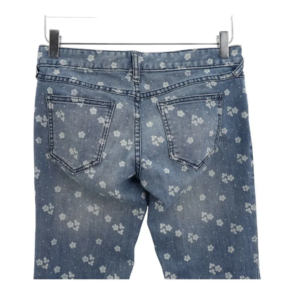 Free People Boho Flower Power Ditzy Floral Low Rise Skinny Jeans Size 28